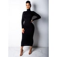 thumbnail image 2 of spring Longuette long-sleeved Elastic force Slim High collar slim long dress, 2 of 9