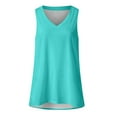 thumbnail image 3 of Moxiu Women's Summer Tank Tops V Neck Sleeveless Tops for Leggings T Shirts Loose Tunic Side Split Tanks Plus Size Dressy Casual 2025 Mint Green,XXXXXL, 3 of 3