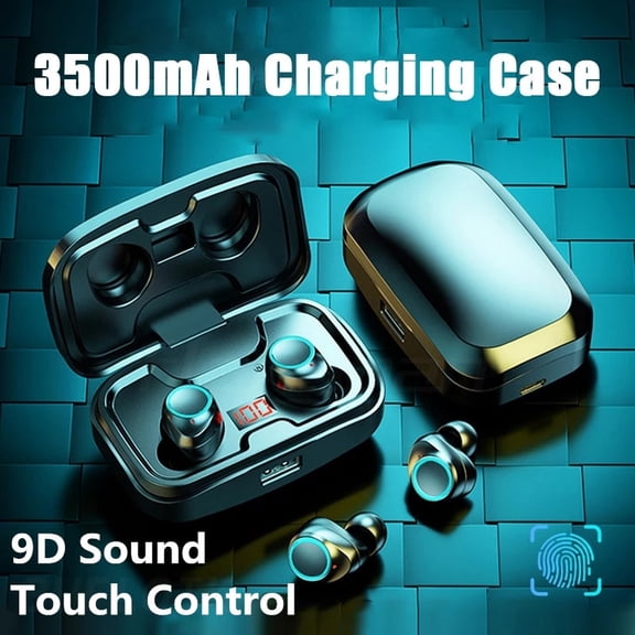TWS Wireless Headphone 3500mAh Charging Box Bluetooth compatible Earphone 9D Stereo Waterproof Earbuds Type C Cable Headsets