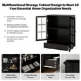thumbnail image 3 of Aukfa Buffet Pantry Cabinet,2 Doors Wood Sideboard Storage Cabinet for Dining Room Hallway Entryway,Black, 3 of 9