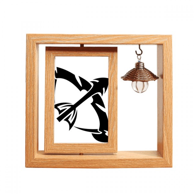 Constelación de Sagitario signo del Zodiaco Marco giratorio de madera 4x6