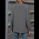 thumbnail image 4 of Camisas de Larga para Mujer, Jersey de Cuello en V A Rayas, Corte Holgado, Blusas Y2K con Botones, Conjuntos de Otoño para Mujer. Gris Oscuro XXL, 4 of 9