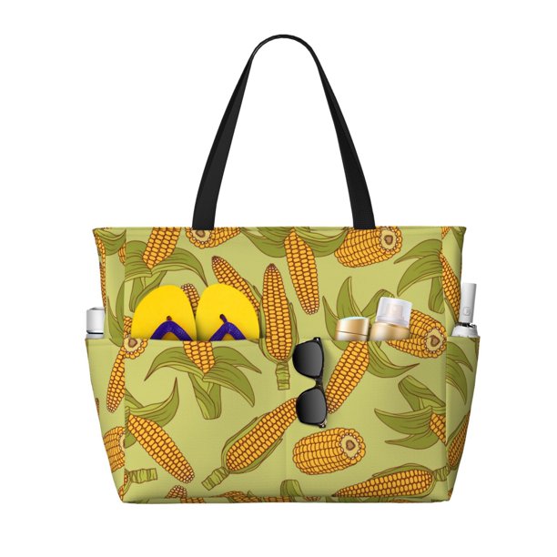 Easygdp Corn Bolsa de Viaje de Playa de Gran Capacidad, Bolsa Tote Perfecta para la Playa, Escapadas de Fin de Semana y Viajes
