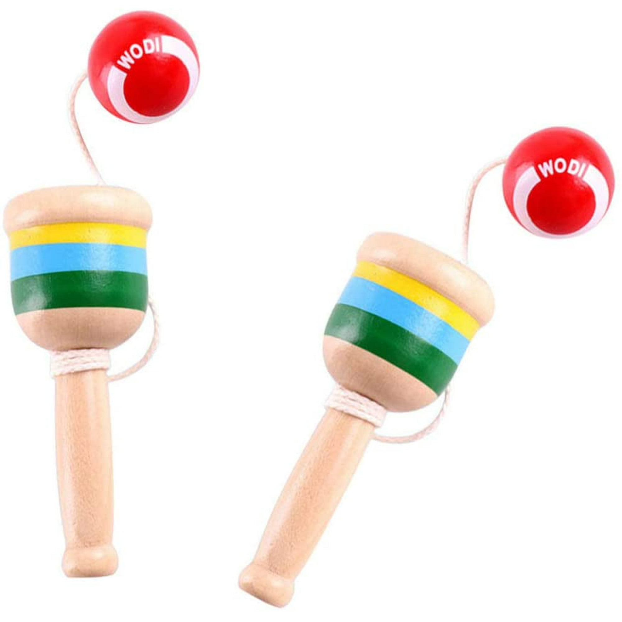 Expanding Ball Wood Catch Ball Mini Cup and Ball Game Hand Eye Coordination Ball Catching Cup Kendama Wooden Toy Gifts for Kids Wooden Balls 2Pcs Walmart