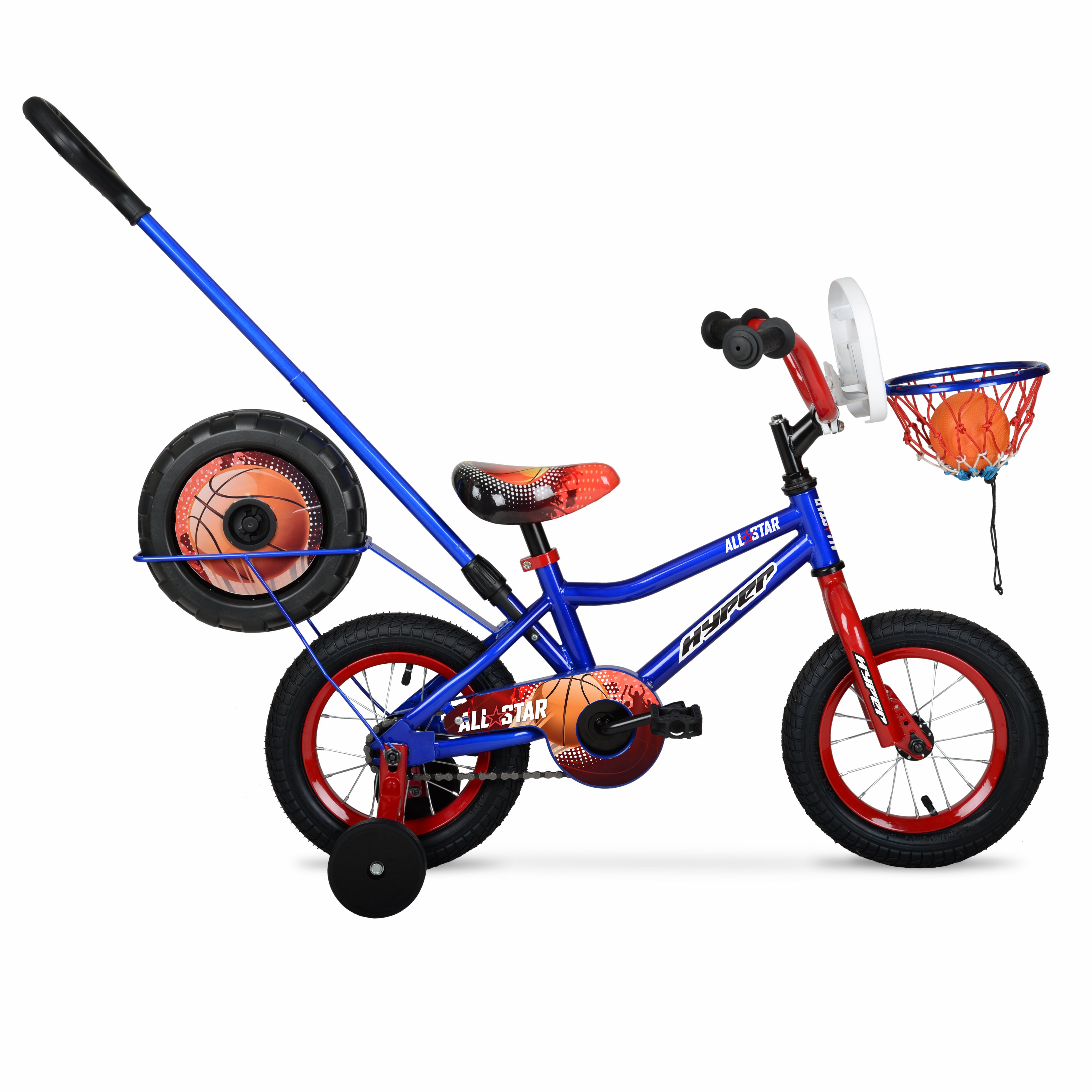 Hyper Bicycles 12" All Star Basketball Bike, with Training Wheels, for Kids Ages 3-5 Years, Basketball Hoop - image 3 of 3