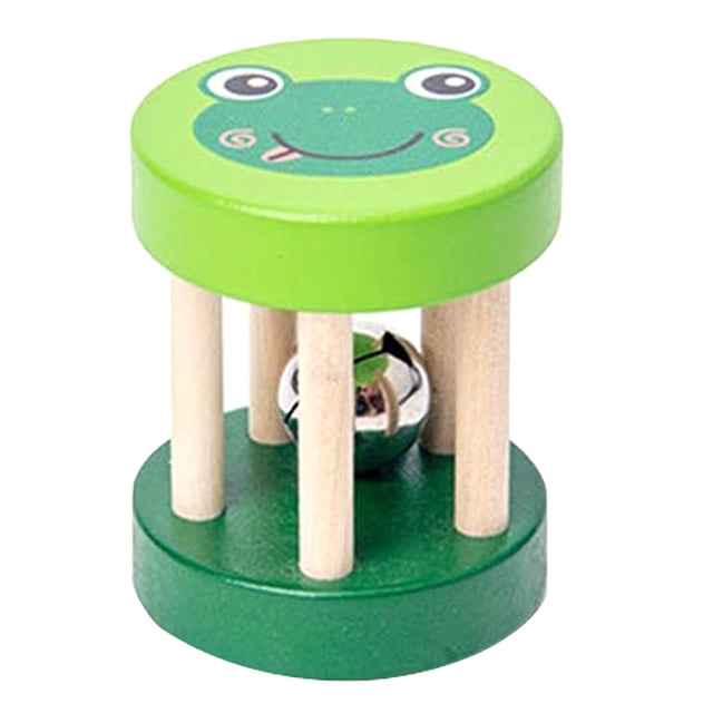 PVCS 1PC Wooden Musical Instruments Toys Color Cage Bell Hand Bell Skin One Bells Gift for Kids
