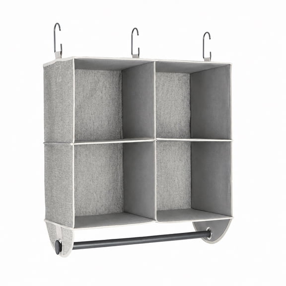 Better Homes & Gardens Gray 4-Shelf Hanging Closet Organizer with Rack