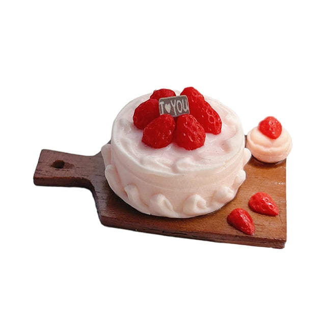 Pastel de casa de muñecas Hugo Artesanía de comida en miniatura 3D escena de vida de panadería de jardín de hadas 1:6 1:12 Estilo F