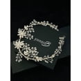 thumbnail image 3 of VERONICA - CRYSTAL FLOWERS WITH RHINESTONE SPRAYS HAIR PIECE IN SILVER, 3 of 4