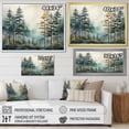 thumbnail image 4 of Designart "Tonalism Pines Pointillism II" Landscapes Floater Framed Canvas Art Print, 4 of 7