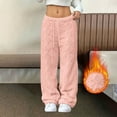 thumbnail image 2 of Diufon Womens Pajama Pants Elastic Waist Wide Leg Fleece Sleepwear Winter Fuzzy Warm Lounge Blanket Pants, 2 of 7