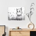 thumbnail image 6 of Zufioo Cute Cat Meadow Sketch Print Canvas Decorative Painting with Solid Wood Frame Art Decoration, Suitable for Home and Office Wall Decoration, 6 of 6