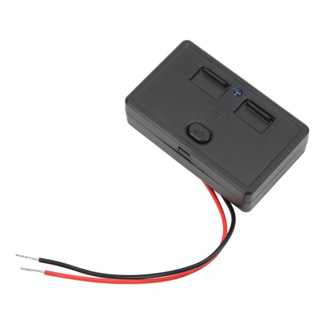 Enchufe De Cargador USB Dual Para Automóvil, Toma De Corriente USB RV Impermeable Negra ABS Con Luz LED Azul Para Automóviles De 12-24V ANGGREK RV USB Power Outlet