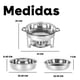 thumbnail image 5 of BEE VIBES Juego de Charolas Bufeteras de Acero Inoxidable 4 Cuartos de Galón con Tapas de Vidrio y Soportes Integrados, Ideal para Bodas, Fiestas, Banquetes y Eventos (Paquete de 4), 5 of 9