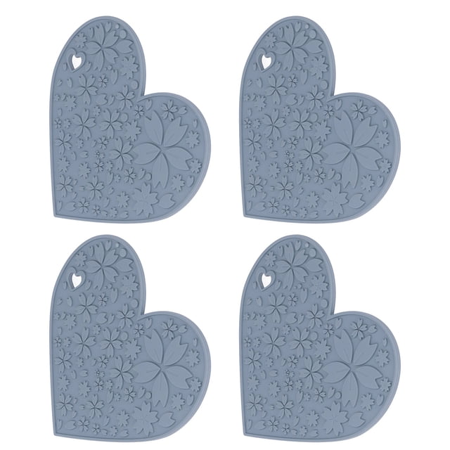 Tapis de Table Dinning, Sets de Table en Silicone en Forme de Cœur Imperméable 4PCS pour les Doublures de Tiroir