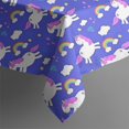 thumbnail image 4 of Blue Unicorn Rainbow Pattern Rectangle Tablecloth 60"x120",Waterproof Polyester Rectangle Table Cloth, Wipeable Spillproof Polyester Tablecloth for Dining, Camping, Indoor and Outdoor, 4 of 6