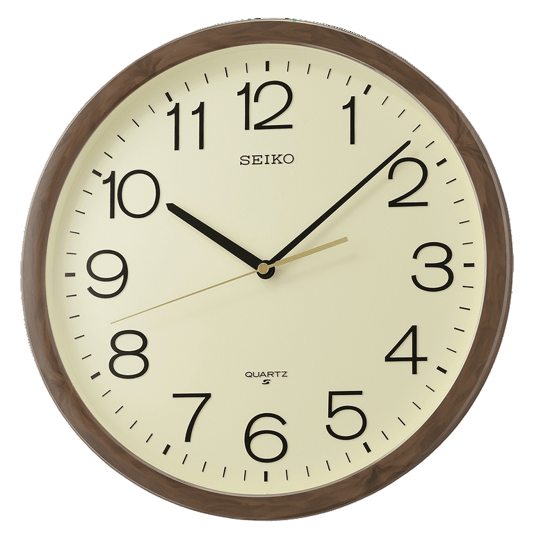 Seiko 14 inch Shigato Round Wall Clock Cream Brown Analog