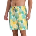 thumbnail image 3 of KLL Pineapples1 Men's Casual Summer Beach Shorts Hawaiian Shorts with Pockets-3X-Large, 3 of 6