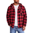 thumbnail image 5 of Jaunzuar Zip Up Hoodie Men Drawstring Long Sleeve Plaid Shirt Men Outdoor Warm Casual Jackets with Pockets L, 5 of 7