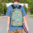 thumbnail image 4 of Rateoe Cute Dogs Corgi Pattern Student Backpack Water-resistant Backpack 15-inch Laptop Backpack Lightweight Adjustable School Backpack, 4 of 6
