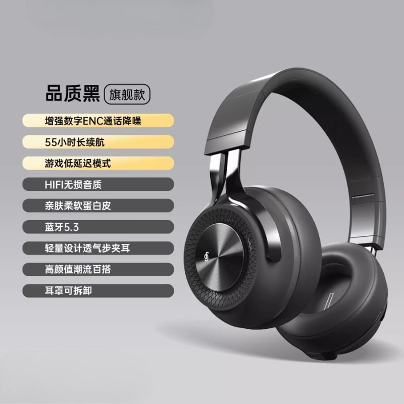 Fingertime Wireless Bluetooth Headphones for Sports & Gym, Over-Ear Headset with Microphone for Students, Fashion Noise Cancelling
