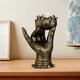 thumbnail image 1 of Resina Buda con forma de mano con forma de vela de vela de tealight Soporte de vela de la luz de la vela Decoración de la decoración de la oficina de Cobre Baoblaze Tenedor de vela de Buda, 1 of 8