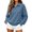 Navy, variant on Women's Collared Sweatshirts,Long Sleeve Loose Casual Knit Solid Pullover Tops,Vacation Travel Outfit