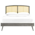 thumbnail image 5 of Modway Sierra Cane Rattan and Wood Full Platform Bed with Splayed Legs in Gray, 5 of 9