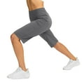 thumbnail image 5 of Hurxie Capri Pants for Women Knee Length Wide Leg Yoga Capris Dressy Casual Summer Crop Pants with Pockets Dark Gray,4XL, 5 of 6