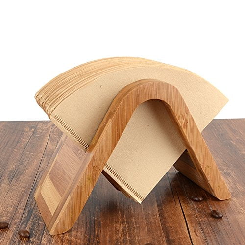 Bamboo Coffee Filter Holder Coffee Paper Storage Rack Coffee Filter Paper Container Stand Size 4 Filter Paper Holder A 