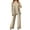 Beige, variant on PuLe Long Sleeve Tops for Women Women 2 Piece Knit Set Long Sleeve Pullover Sweater Top Wide Leg Pant Sweatsuit Outfits