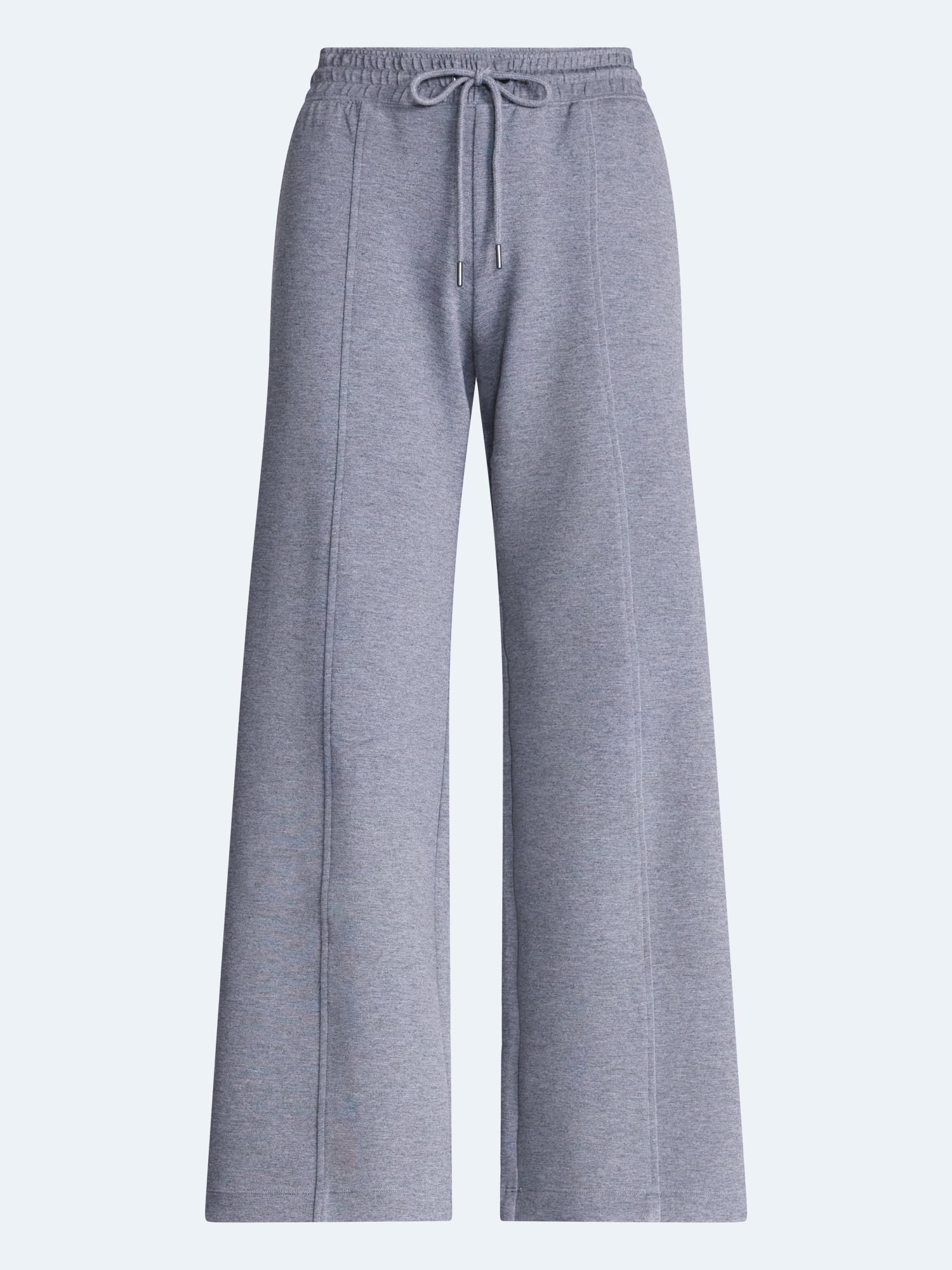 Scoop Women's and Women's Plus Scubaknit Wide Leg Tie Waist Seamed Pants, Regular, Short Lengths, Sizes XS-4X