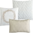 thumbnail image 4 of Lanco White California King Comforter Set Pinched Pleated Bedding Set for Girls 7 Pieces Luxury Bedroom Decor, Matching Bed Skirt, Pillow Shams & Decorative Pillows…, 4 of 5