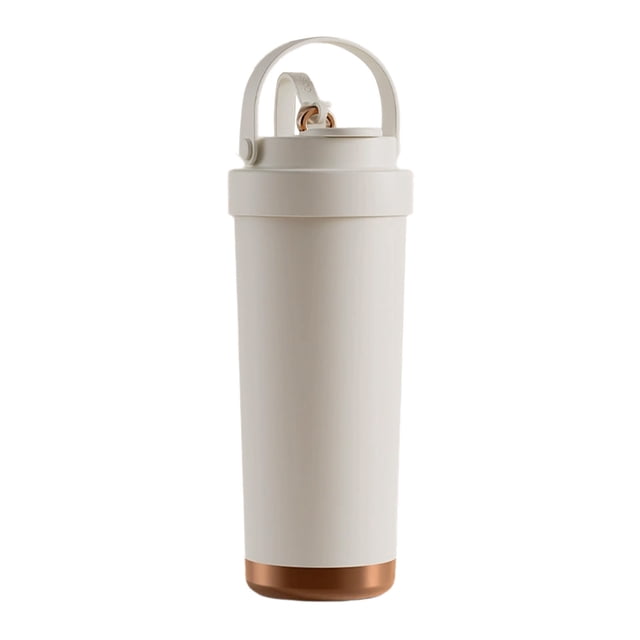 Taza de café de cerámica con pajita de 750 ml, portátil, con doble pared aislante, para hombres, mujeres y estudiantes. Taza de viaje reutilizable con tapa para bebidas frías y calientes. Ideal para