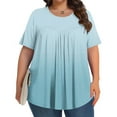 thumbnail image 2 of Uaswgudfs Women's Plus Size V-Neck Blouse Top with Decorative Cutouts and Short Sleeves - Lightweight Minimalist Summer, 2 of 6