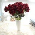 thumbnail image 3 of Apmemiss Clearance Artificial Flowers, Fake Rose Long Silk Artificial Rose Flowers Home Decor for Bridal Wedding Bouquet, Centerpieces Birthday Flowers Party Garden Floral Arrangement Red, 3 of 6