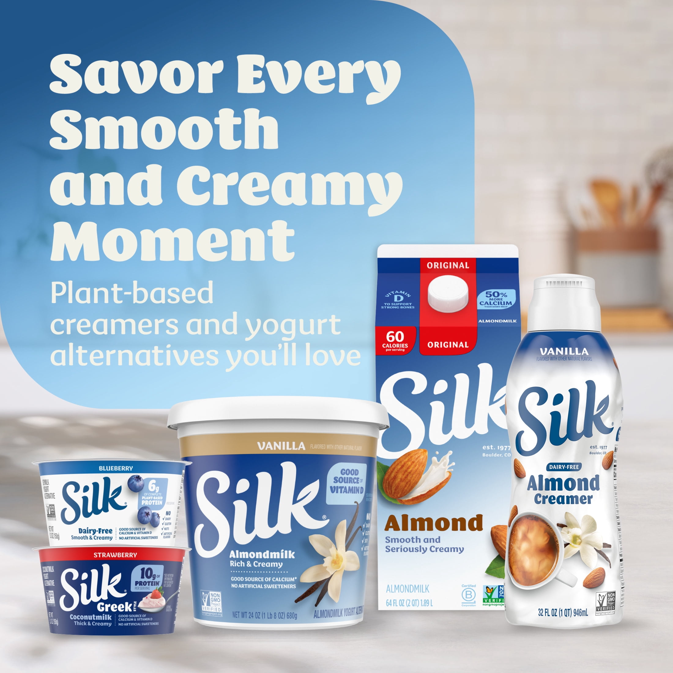 Silk Dairy Free, Dark Chocolate Coconut Plant Based, Almond Milk Yogurt Alternative Container, 5.3 oz