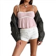 thumbnail image 3 of Blusa de Verano Sin Mangas con Hombros Descubiertos y Peplum para Mujer Rosa L, 3 of 9