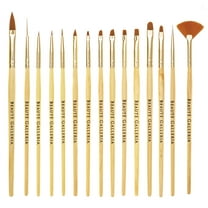 Beaute Galleria 15 Pieces Nail Art Brush Set for Detailing, Striping, with Gel Brushes, Painting Brushes, 3D Brush, Dotting Tool, Fan Brush and Liner
