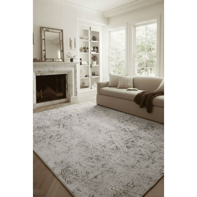 Rug Branch Cadence Abstract Indoor Area Rug, Beige Cream, Modern - Living Room, Bedroom, Dining Room, and Kitchen