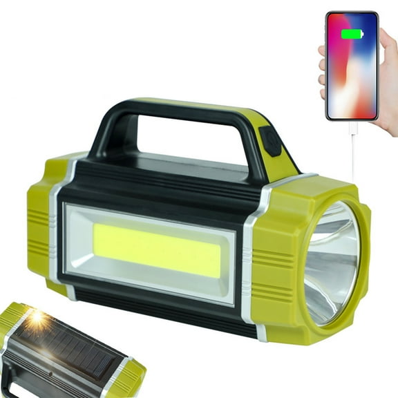 ZFYXGS Rechargeable LED Spotlight, Multi Function Camping Lantern Big Flashlight, Power Bank,Waterproof Searchlight For Emergency, Hiking, Home And More