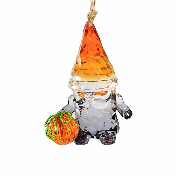 Enesco Halloween Gnome - One Ornament 3.5 Inch, Acrylic - Witch Pumpkin Broom Nd6012625 Orange
