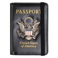 thumbnail image 1 of Funda para pasaporte TOURSUIT de piel con bloqueo RFID, color negro, 1 of 7