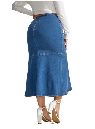 Size Denim Mermaid Skirt
