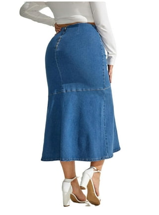 Size Denim Mermaid Skirt