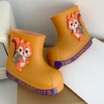 thumbnail image 5 of Angala Rain Boots Lightweight Mid Calf Cartoon Appliques Waterproof Wet Weather Outdoor Dailywear Rain Boots Kids Size 3.5-4 Years Yellow, 5 of 7