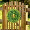 thumbnail image 3 of Yesbay Artificial Boxwood Wreath Front Door Wall Hanging Fake Greenery Spring Leaves Garland Decoration, 3 of 6