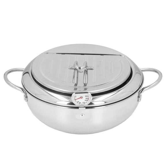 Olla Japonés para Freír Tempura Acero Inoxidable Retención de Calor 3,4 L