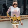 thumbnail image 6 of Spring Flower Truck Can Women's Long Sleeve Bodycon Dress Soft Stretchy For Everyday Wear And Special Occasions, 6 of 6