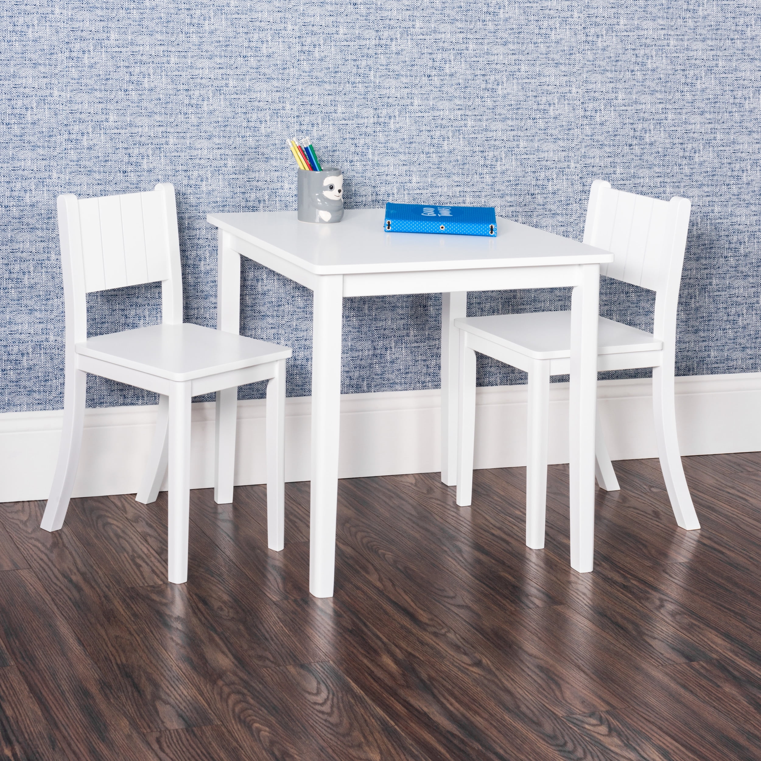 Child Craft Cafe Table and Chairs Set, Includes Table and 2 Chairs, Classic Traditional Design, For Kids Ages 3-6 Years (Matte White)